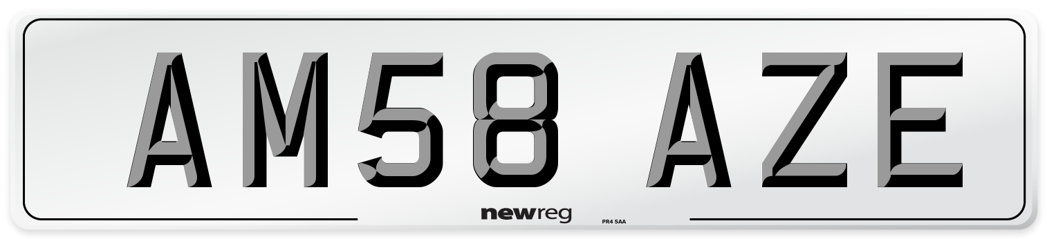 AM58 AZE Number Plate from New Reg